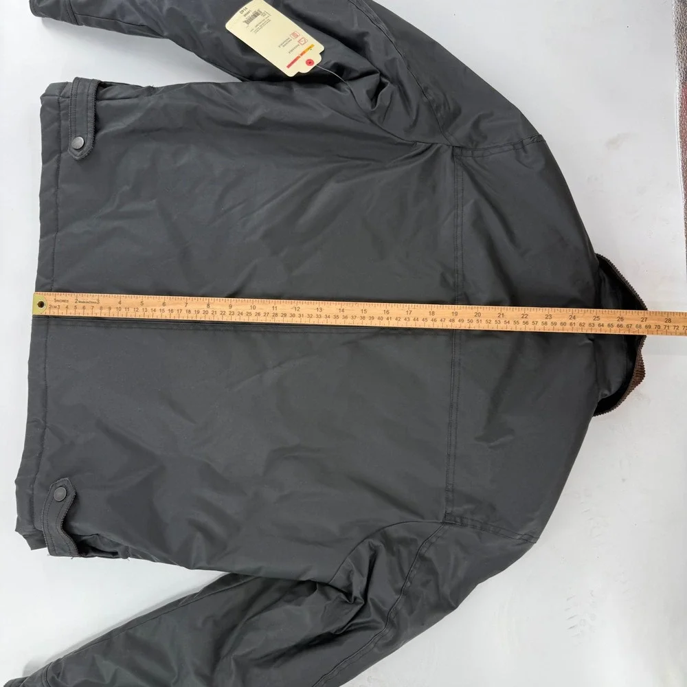 St. John's Bay Barn Jacket Mens Large Black New Quilted Corduroy Field Coat